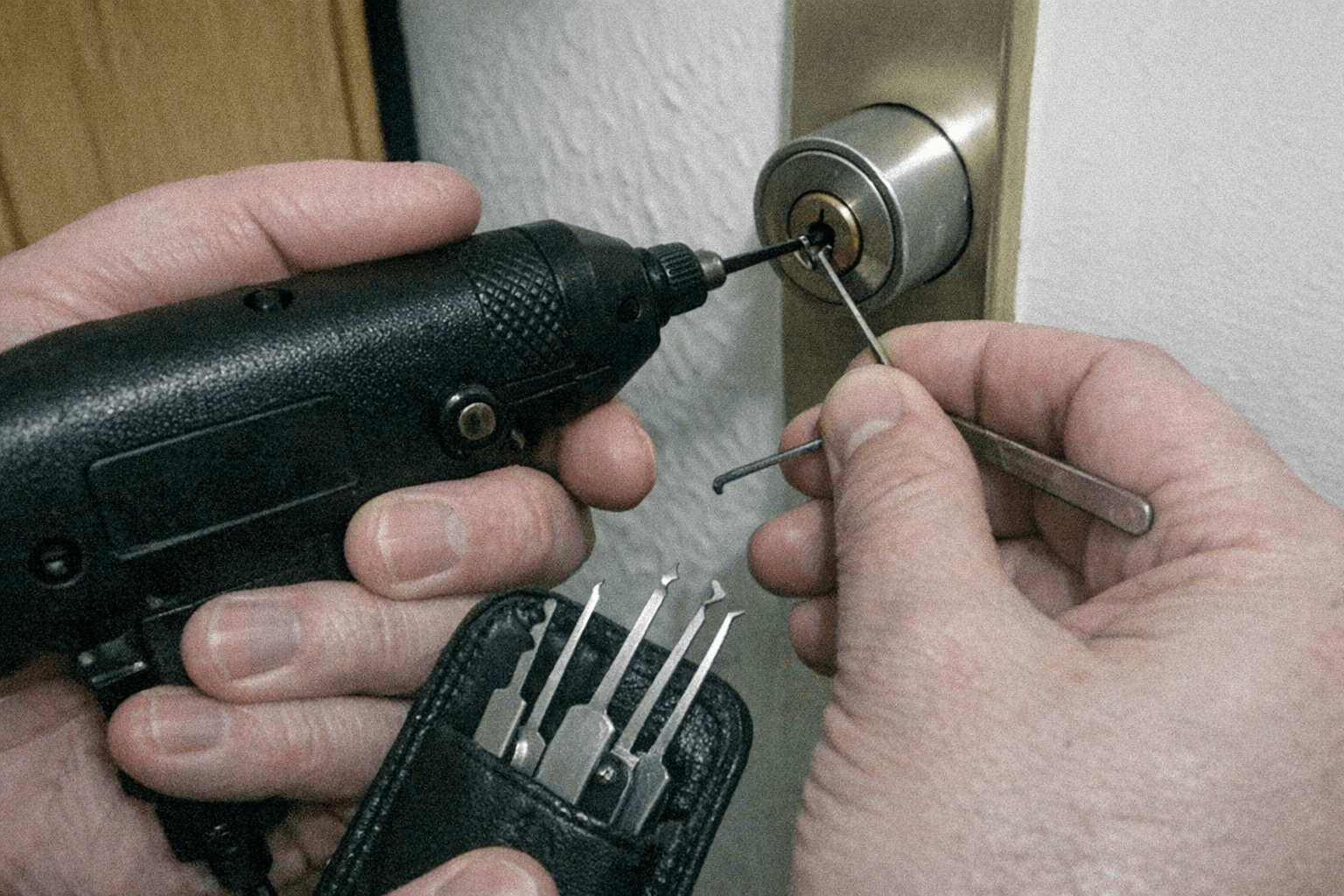 Präzises Werkzeug für die beschädigungsfreie Türöffnung im Detail